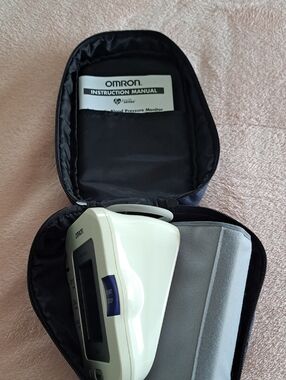 OMRON White Home Blood Pressure Monitor with Black Carrying Case